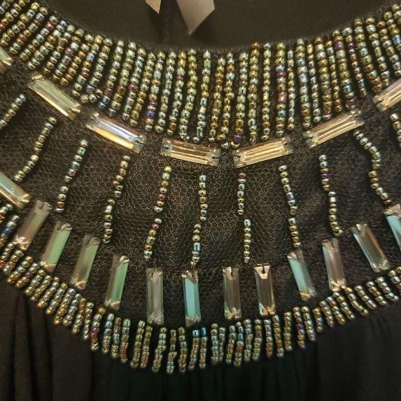 3 For $25 Light Up The Room Black Beaded Tunic 6X - Picture 3 of 5